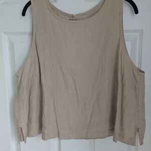 notPERFECTLINEN Natural Linen Tank Top